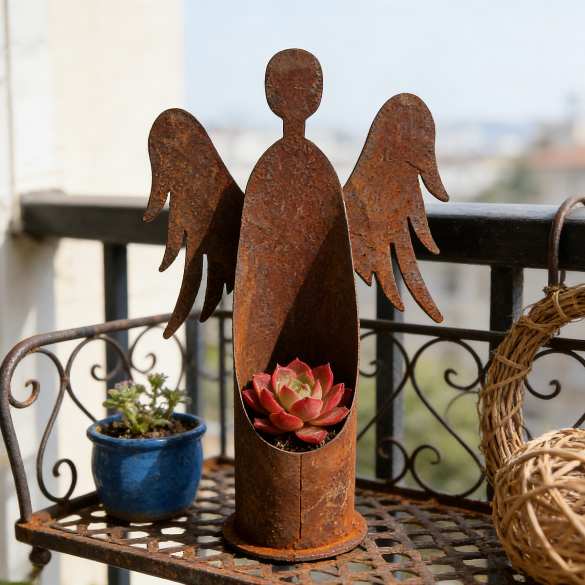 Outdoor Furniture Vintage - 1Pc Iron Garden Sculpture, Vintage Metal