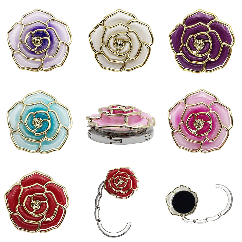 Outdoor Furniture Vintage - Portable Folding Table Bag Hook Flower