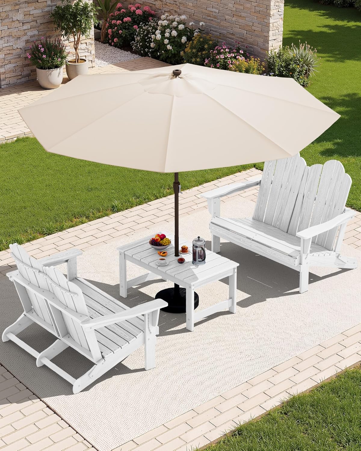 HDPE All-Weather Folding Adiro - Outdoor Furniture Loveseat 评论和价格