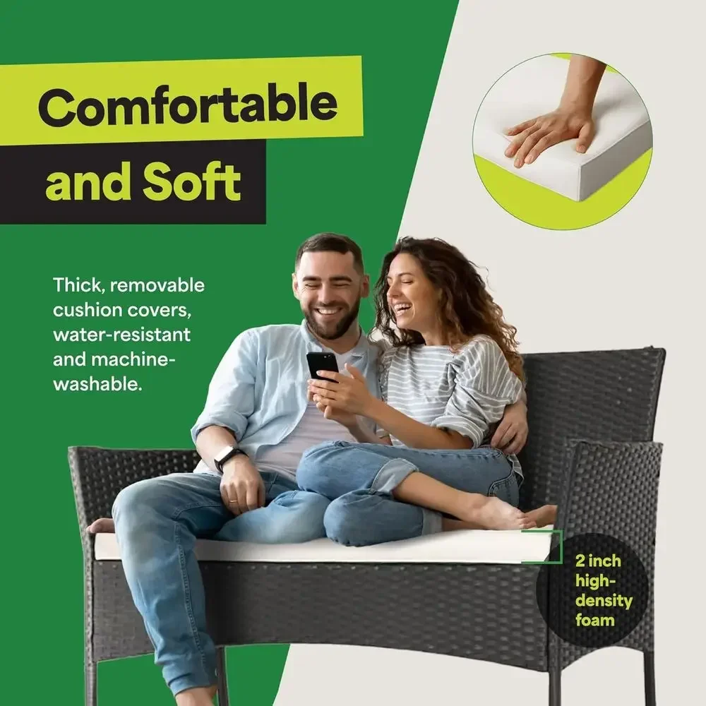 4-Piece Outdoor Patio Furnitur - Outdoor Furniture Loveseat 评论和价格