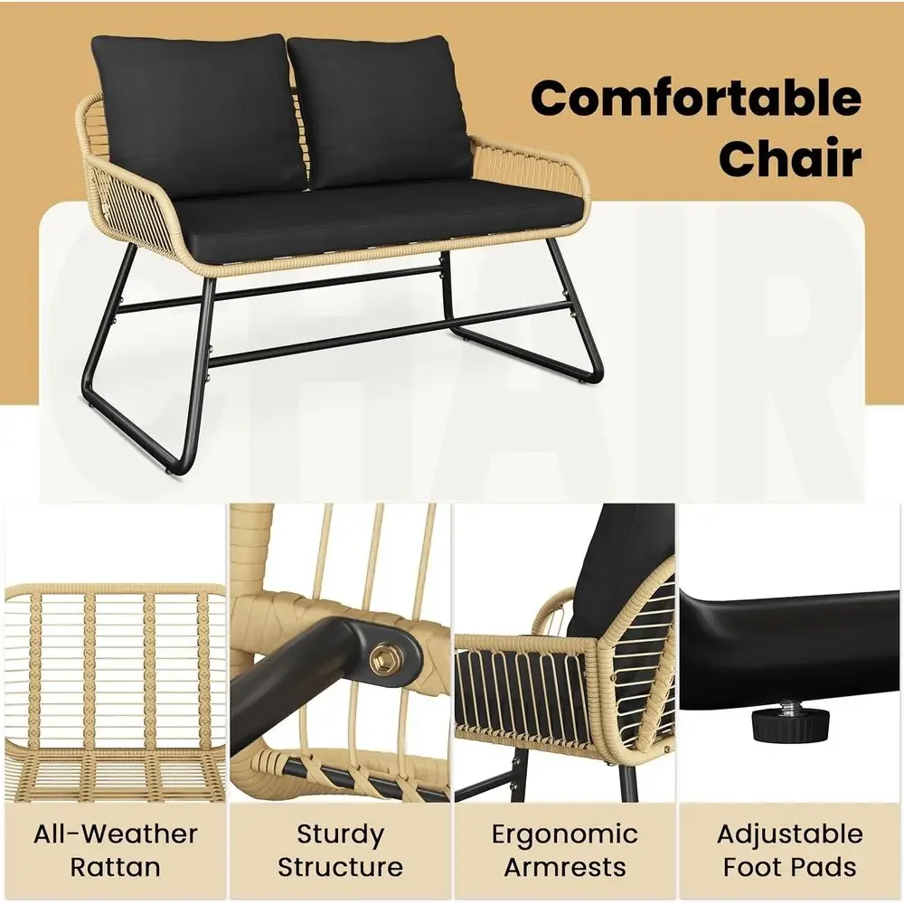 4-Piece Outdoor Wicker Patio F - Outdoor Furniture Loveseat 评论和价格