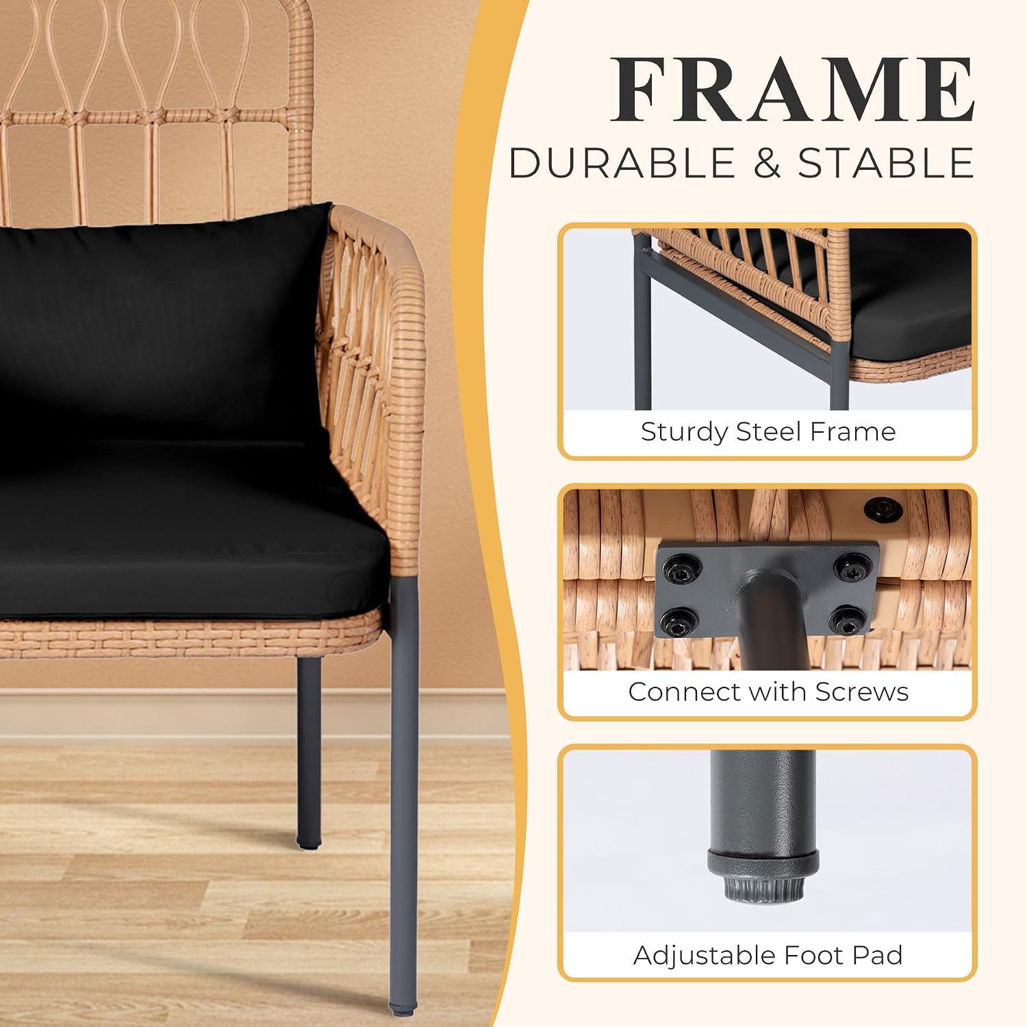 Rattan Loveseat with Glass Tab - Outdoor Furniture Loveseat 评论和价格