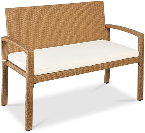 Outdoor Bench 2-Person Wicker  - Outdoor Furniture Cushion 评论和价格