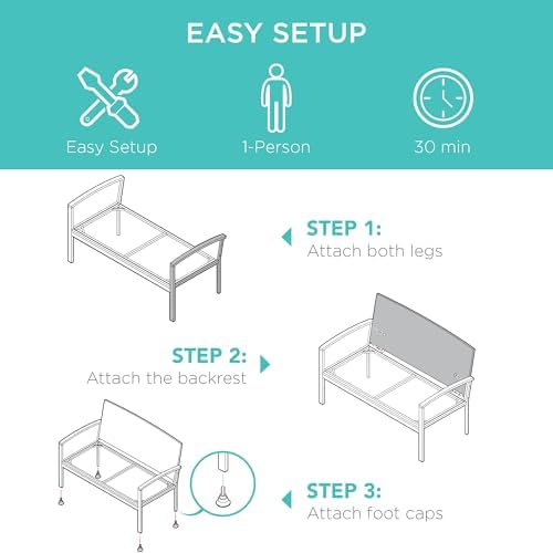 Outdoor Bench 2-Person Wicker  - Outdoor Furniture Cushion 评论和价格