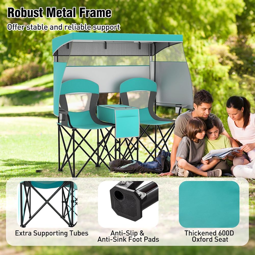 Camping Chair with , 2-Person  - Outdoor Furniture Loveseat 评论和价格
