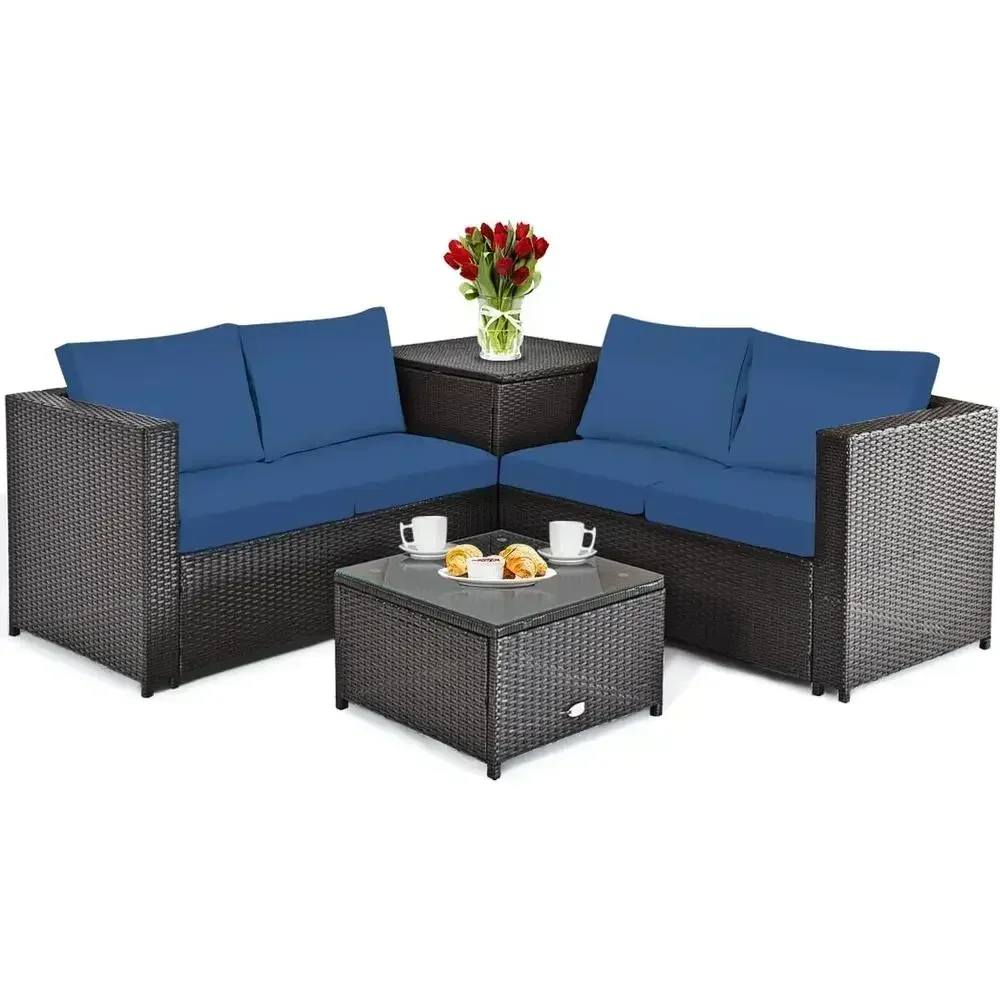 Weatherproof 4-Piece Patio Fur - Outdoor Furniture Loveseat 评论和价格