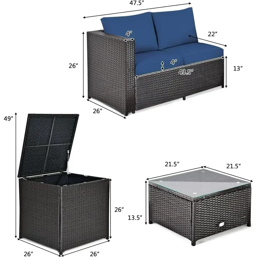 Weatherproof 4-Piece Patio Fur - Outdoor Furniture Loveseat 评论和价格
