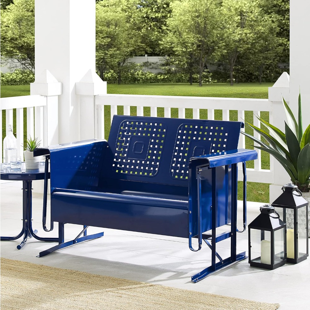 Bates Retro Metal Outdoor Love - Outdoor Furniture Loveseat 评论和价格