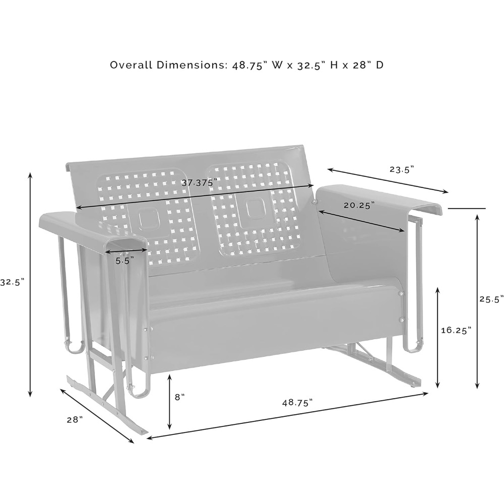 Bates Retro Metal Outdoor Love - Outdoor Furniture Loveseat 评论和价格