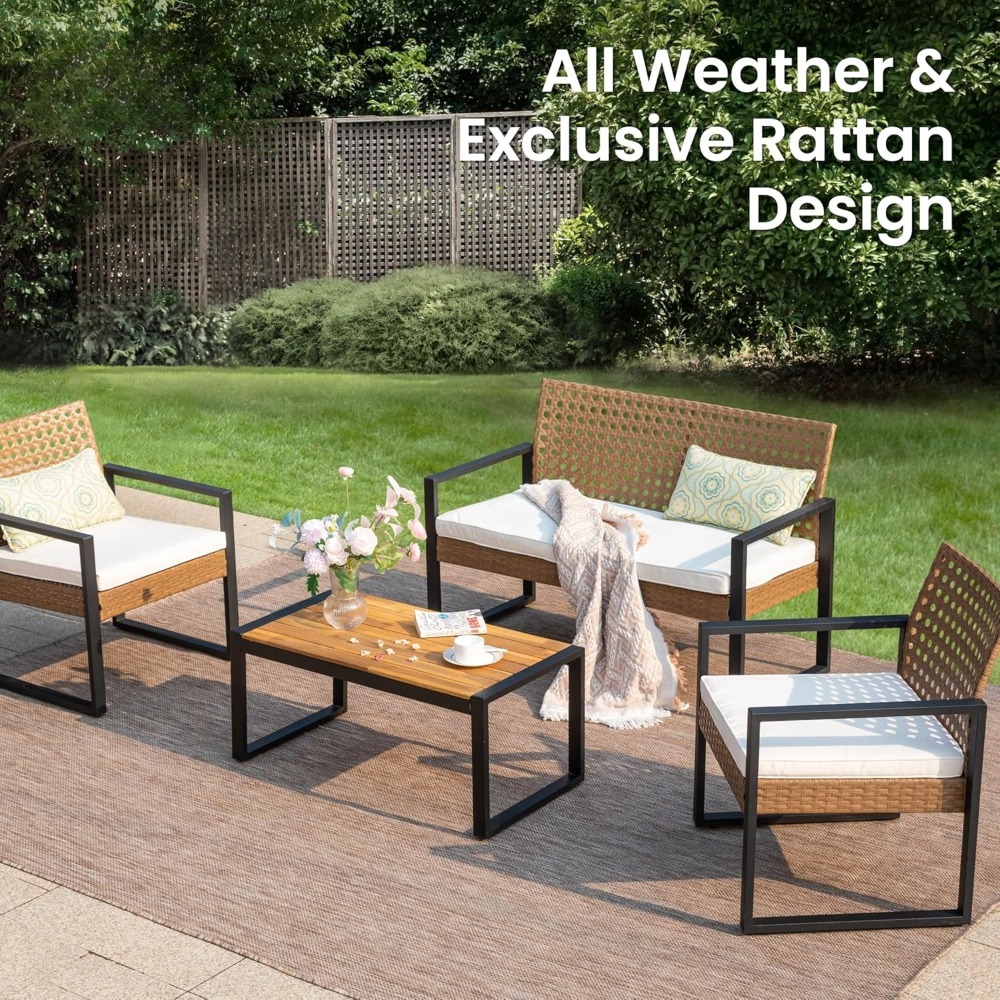Patio Wicker Furniture Set for - Outdoor Furniture Loveseat 评论和价格