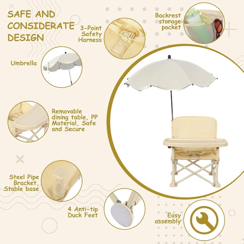 Baby Outdoor Beach Chair with  - Outdoor Furniture Table And Chairs 评论和价格