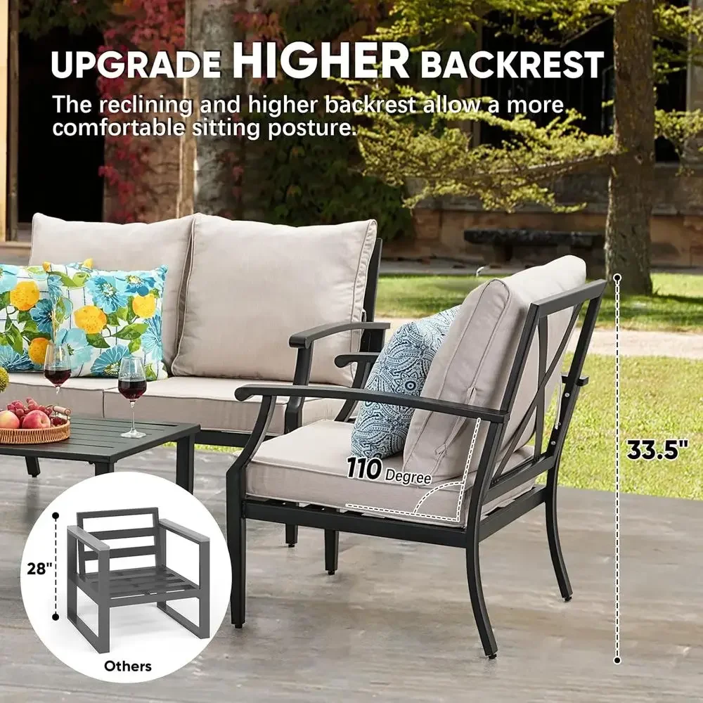 4-Piece Outdoor Patio Furnitur - Outdoor Furniture Loveseat 评论和价格