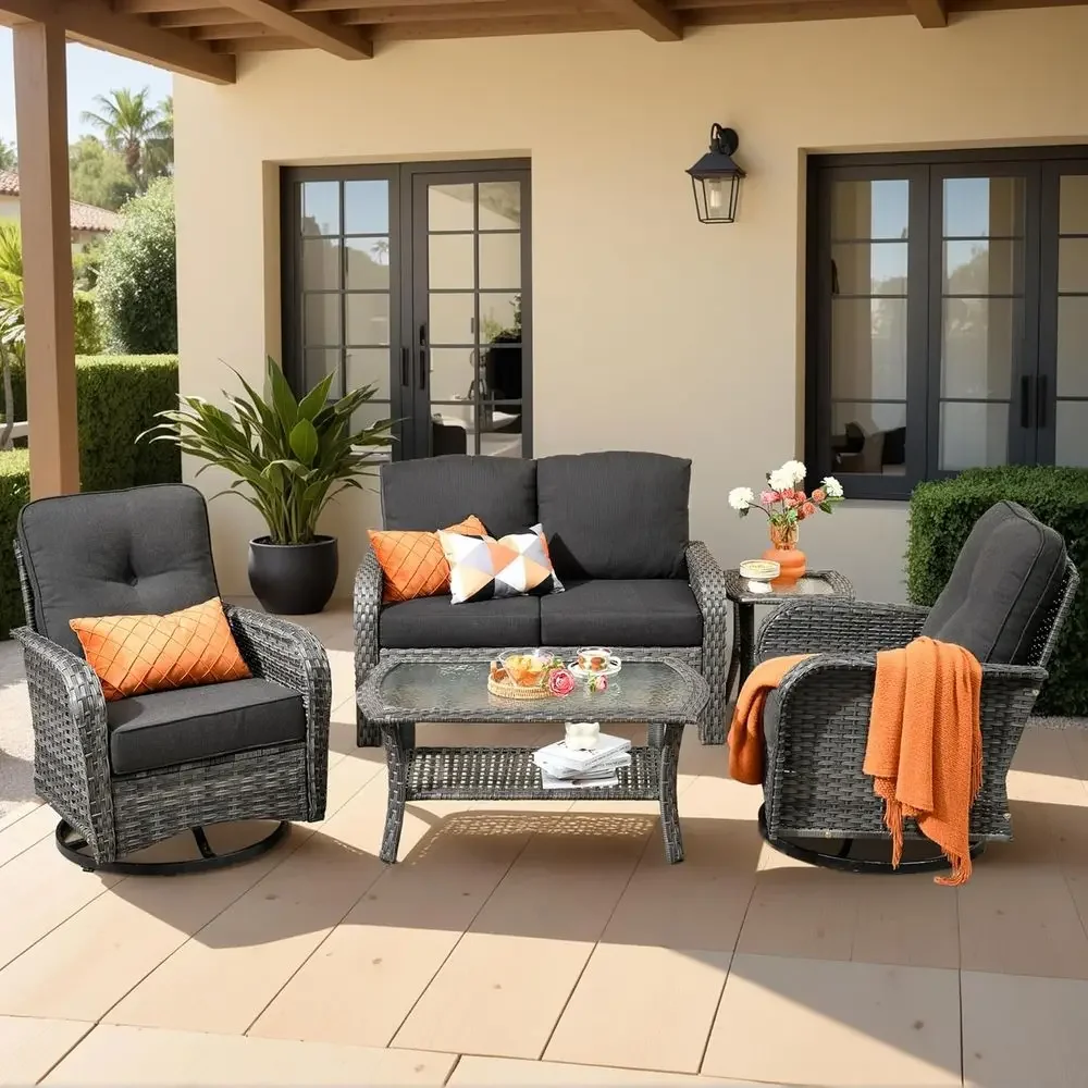5-Piece Outdoor Patio Furnitur - Outdoor Furniture Loveseat 评论和价格