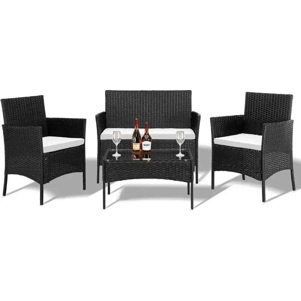 4-Piece Outdoor Patio Furnitur - Outdoor Furniture Loveseat 评论和价格