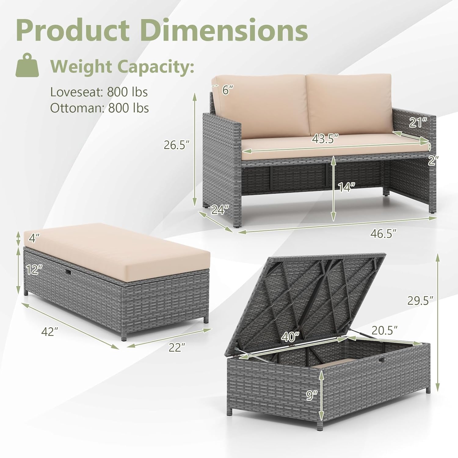 Wicker Patio Daybed Loveseat O - Outdoor Furniture Loveseat 评论和价格