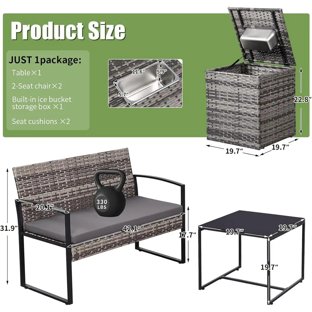 4-Piece Outdoor Patio Furnitur - Outdoor Furniture Loveseat 评论和价格