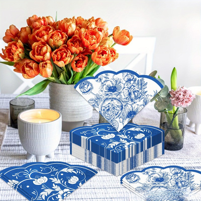 Vintage Blue Flowers Paper Nap - Outdoor Furniture Vintage 评论和价格