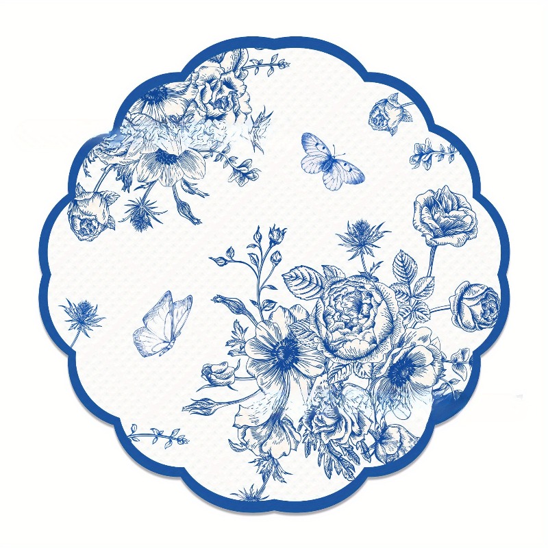Vintage Blue Flowers Paper Nap - Outdoor Furniture Vintage 评论和价格