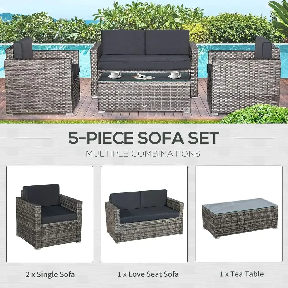 4-Piece Outdoor Wicker Section - Outdoor Furniture Loveseat 评论和价格