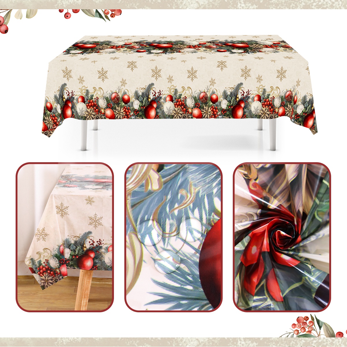 Floral Merry Christmas Table C - Outdoor Furniture Vintage 评论和价格