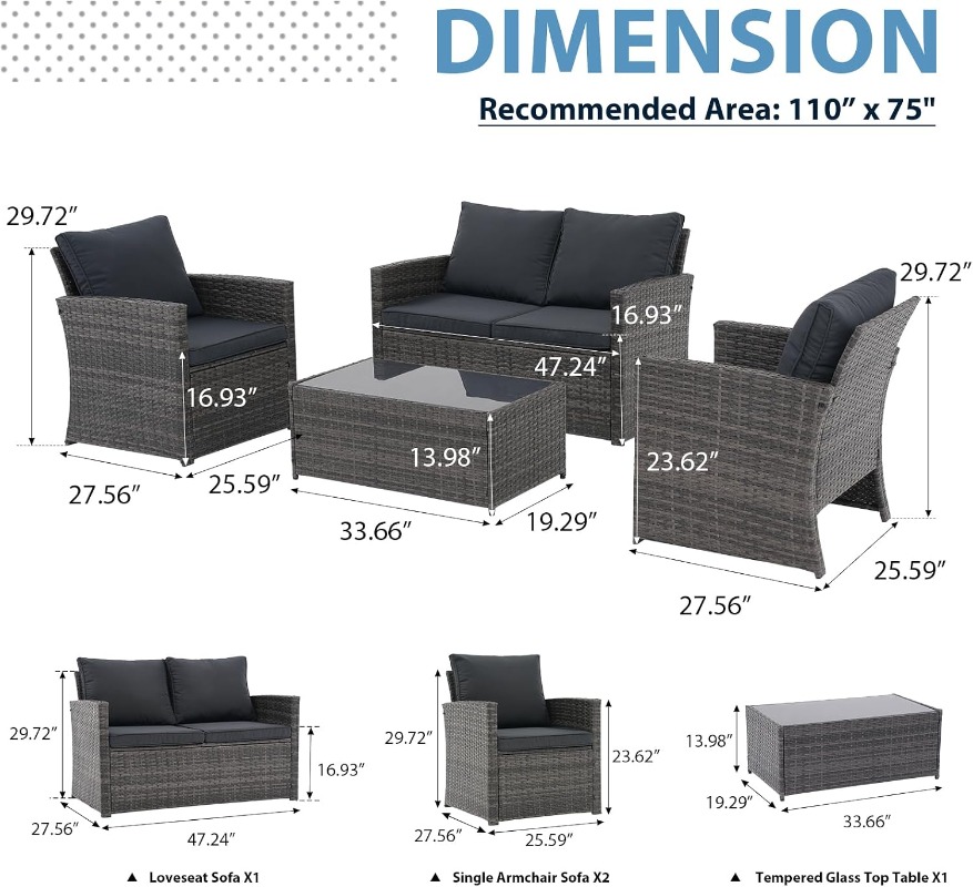 JOIVI Outdoor Patio Furniture  - Outdoor Furniture Loveseat 评论和价格
