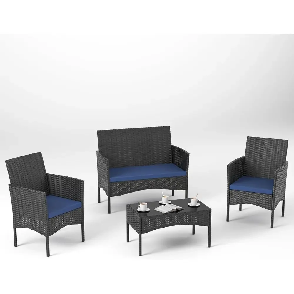 4-Piece Outdoor Patio Furnitur - Outdoor Furniture Loveseat 评论和价格