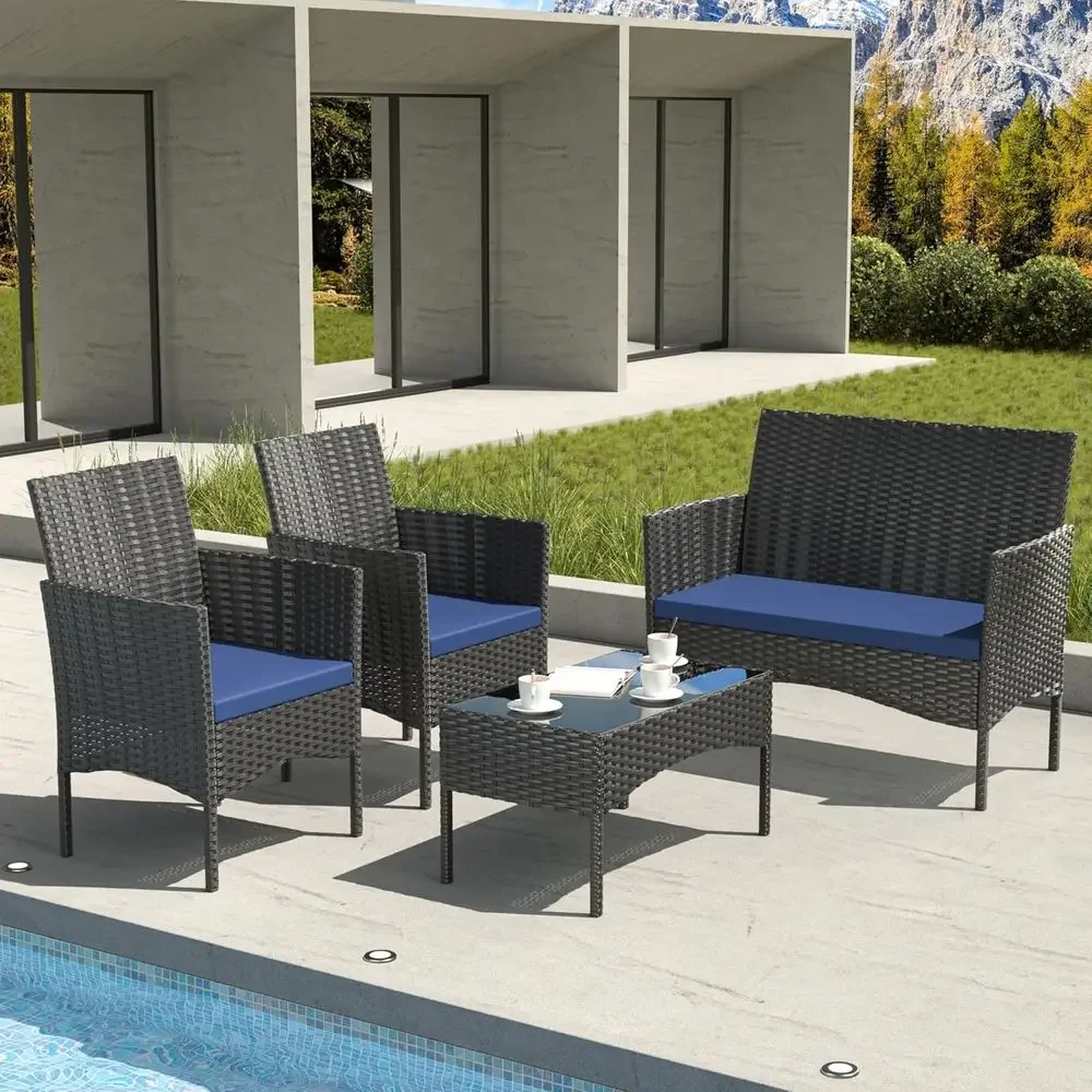 4-Piece Outdoor Patio Furnitur - Outdoor Furniture Loveseat 评论和价格