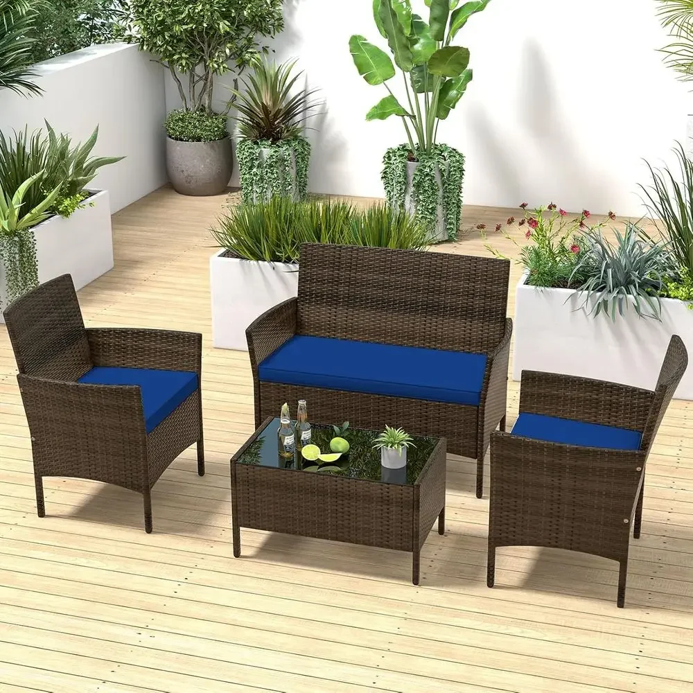 4-Piece Outdoor Patio Furnitur - Outdoor Furniture Loveseat 评论和价格