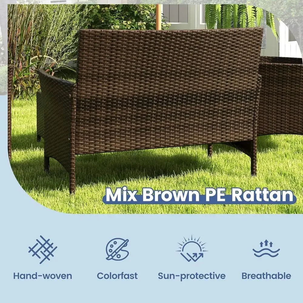 4-Piece Outdoor Patio Furnitur - Outdoor Furniture Loveseat 评论和价格
